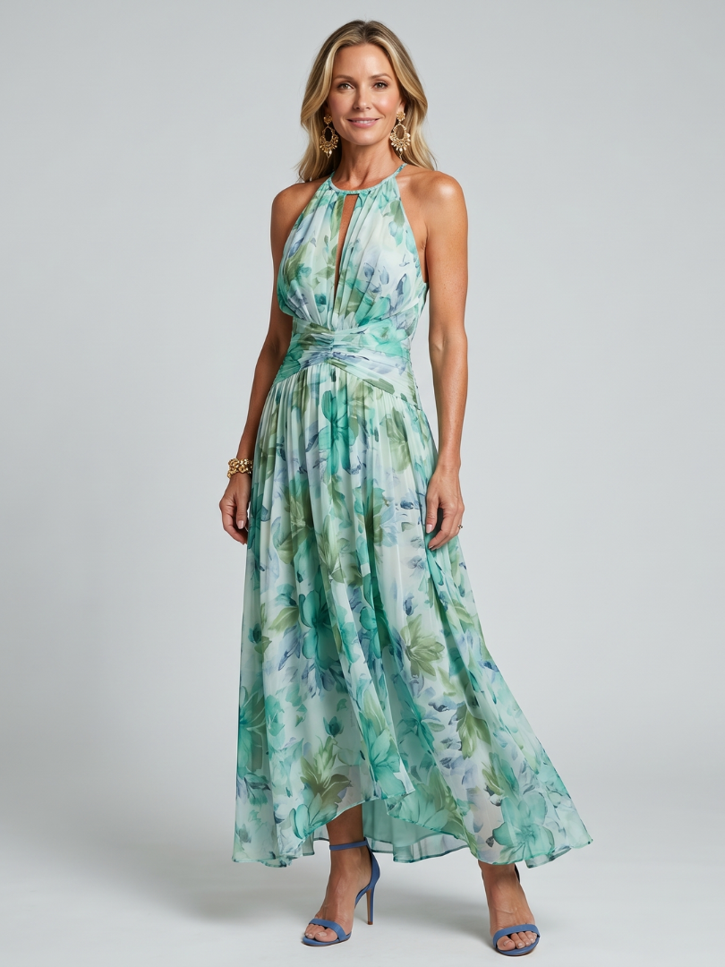 Westique | Portia Pleated Halter Midi Dress