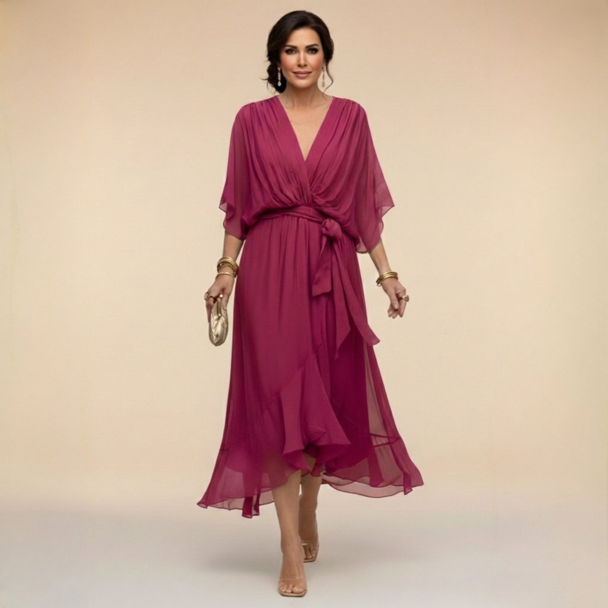 Westique | Monica – V-Neck Flowing Dress