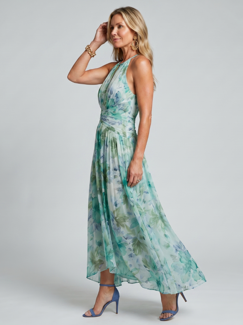 Westique | Portia Pleated Halter Midi Dress