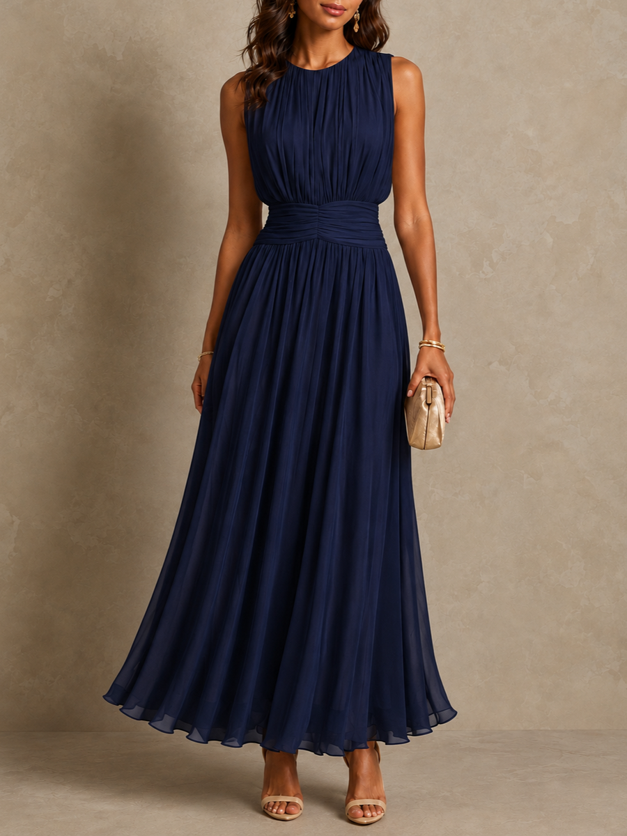 Westique | Roxanne Ruched Waist Sleeveless Maxi Dress
