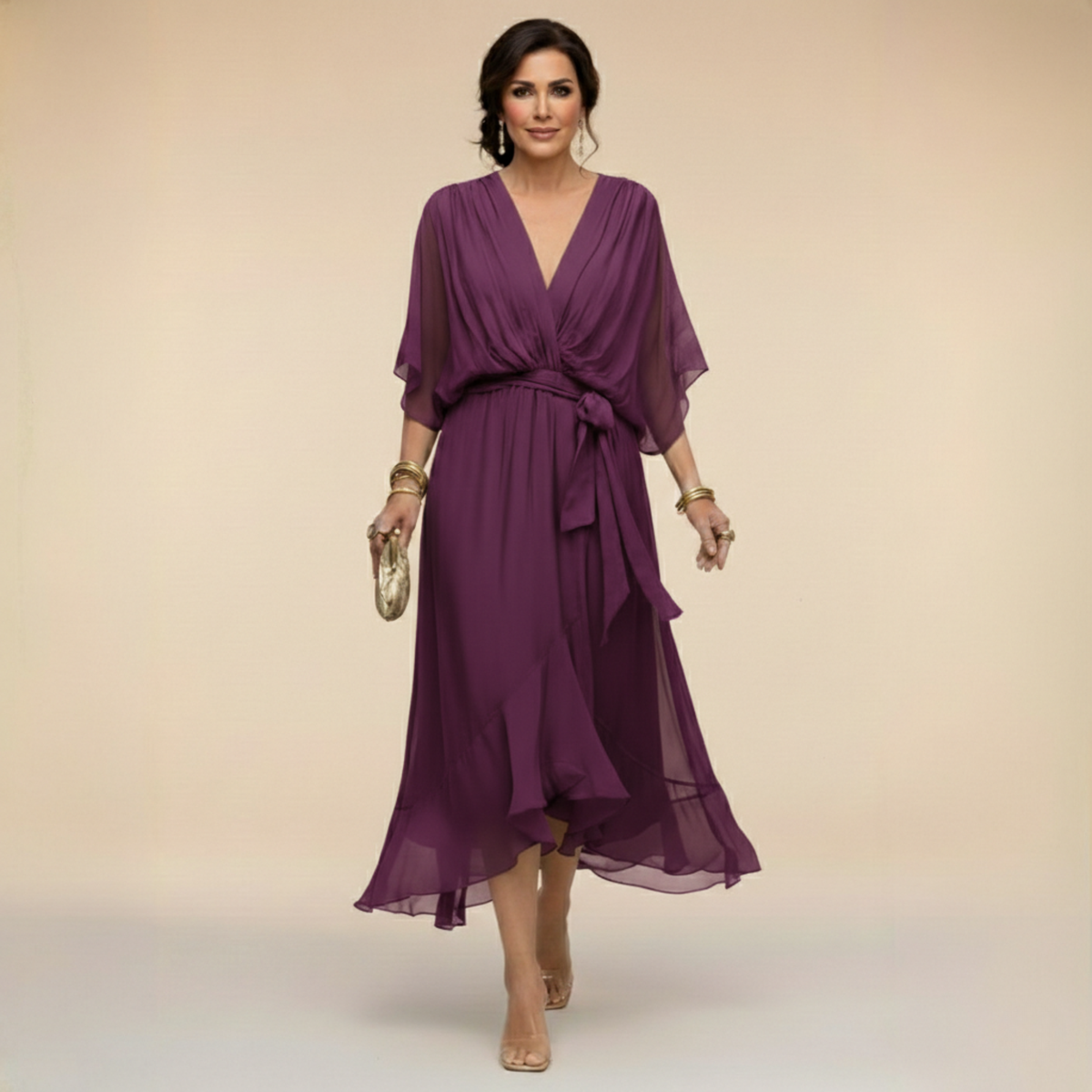 Westique | Monica – V-Neck Flowing Dress