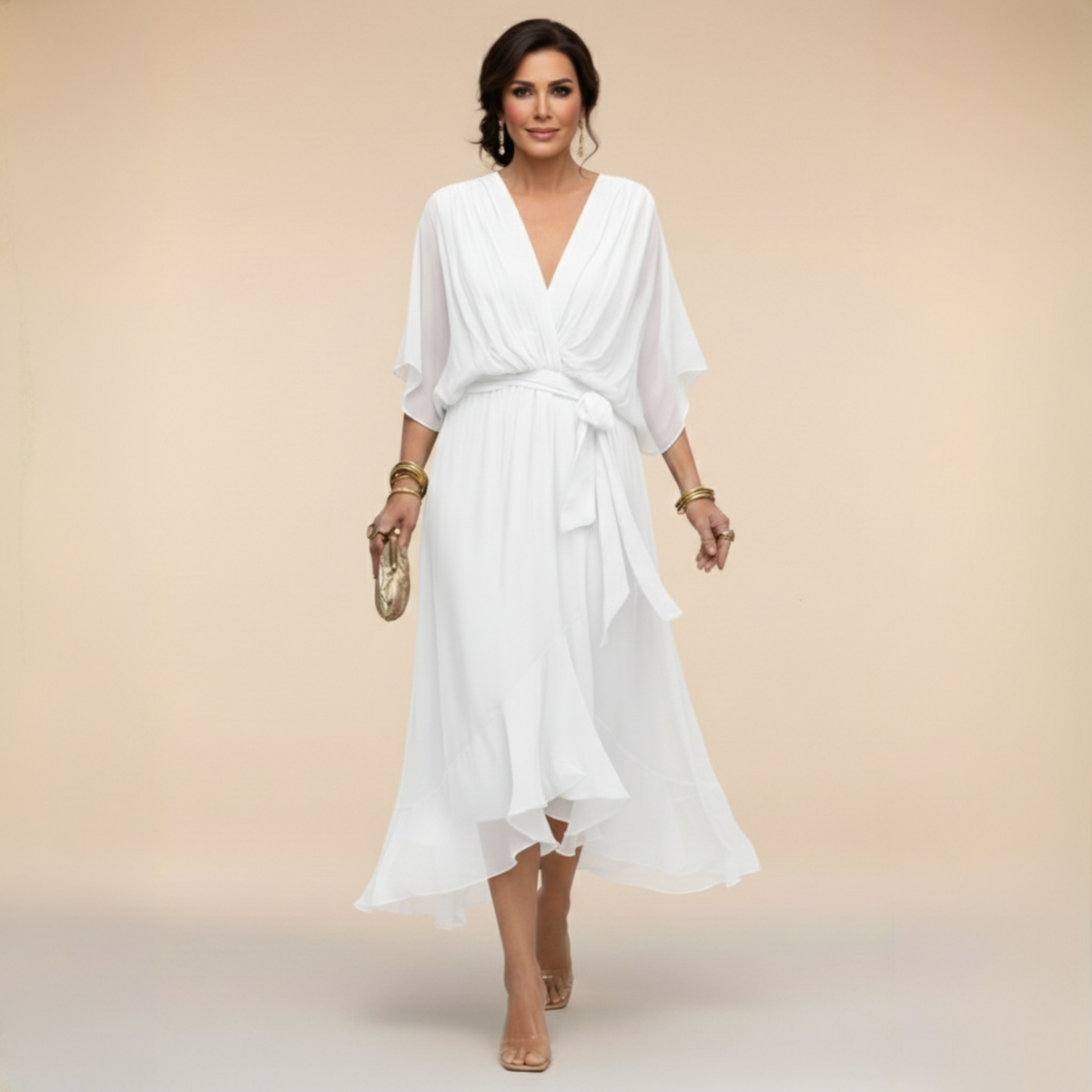 Westique | Monica – V-Neck Flowing Dress