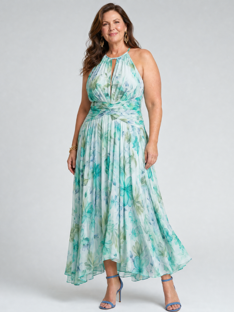 Westique | Portia Pleated Halter Midi Dress