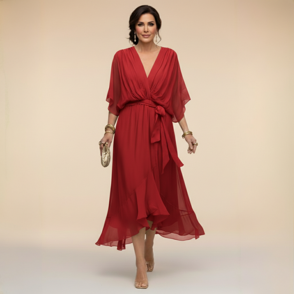 Westique | Monica – V-Neck Flowing Dress