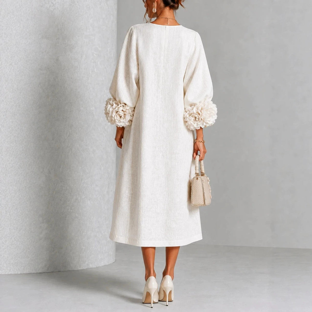 Westique | Theodosia Rosette-Cuff Button Midi Dress